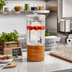 Thumbnail image #2 for Cal-Mil Madera Round Ice Beverage Dispenser, 1.5 Gallon, Polycarbonate Tank, Wood Base