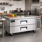 Thumbnail image #2 for Hurakan 60-Inch Two-Drawer Chef Base Refrigerator, 12.7 Cu. Ft., Self-Contained Side-Mounted Refrigeration