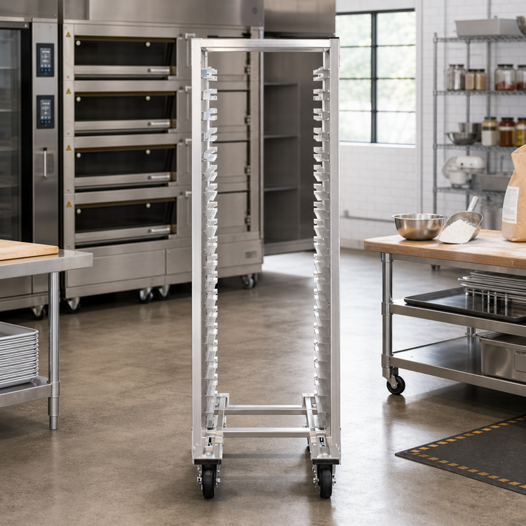 Product image #2 for Channel Manufacturing Lo Profile Nesting Aluminum End-Load Bun Pan Rack for 18 x 26 Inch Pans, 20-Pan Capacity