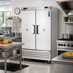 Thumbnail image #2 for Everest Refrigeration EBSRF2 Two-Section Dual-Temperature Reach-In Refrigerator/Freezer, 22+22 Cu. Ft., Bottom-Mount, Stainless Steel