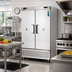 Thumbnail image #2 for Everest Refrigeration EBSRF2 Two-Section Bottom-Mount Dual Temperature Reach-In Refrigerator/Freezer Combo