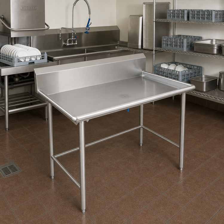Product image #2 for John Boos 60-7/8-Inch x 30-3/8-Inch Stainless Steel Dish Sorting Table with 10-Inch Rear Riser