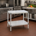 Thumbnail image #2 for New Age 36 Inch W x 18 Inch D x 24 Inch H Aluminum Stationary Equipment Stand with 2 Adjustable Solid Shelves