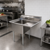 Thumbnail image #2 for 1-Compartment 304 Stainless Steel Sink with Right-Hand Drainboard, 40-1/2