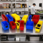 Thumbnail image #2 for Quantum QSB205 Nesting Polypropylene Shelf Bin, 4-1/8 x 23-5/8 x 6 Inches, 7 Divider Slots, Rear Hanglock Case of 16