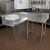 Thumbnail image #2 for Advance Tabco Korner Clean Spec-Line Right-Hand L-Shaped Corner Dish Table, 59-Inch, 14-Gauge 304 Stainless Steel