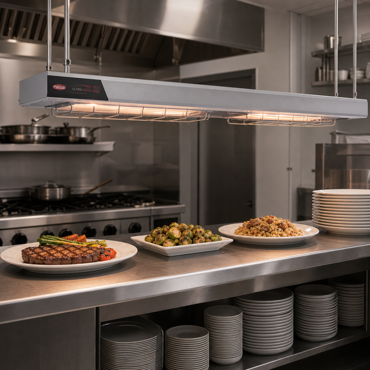 Product image #2 for Hatco Ultra-Glo 60-Inch Double Lighted Infrared Foodwarmer Strip Heat Lamp