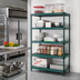 Thumbnail image #2 for QuadPlus 5-Tier Stationary Starter Wire Shelving Unit, 60 x 21 x 74 Inches, Green Epoxy Finish