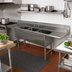 Thumbnail image #2 for Advance Tabco 3-Compartment Fabricated Sink with 24-Inch Left and Right Drainboards, 18 x 24 x 14-Inch Bowls, 102-Inch Overall Length