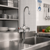 Thumbnail image #3 for UltraRinse Single-Hole Deck-Mount Stainless Steel Mixing Faucet with 5 3/4-Inch Gooseneck Spout