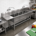 Thumbnail image #2 for John Boos Pro-Bowl 4-Compartment Stainless Steel Sink with Left and Right Drainboards, 14-Inch Deep Bowls