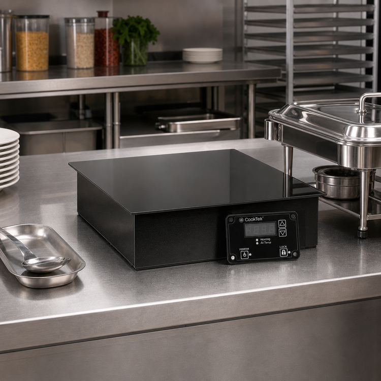 Product image #2 for CookTek Silenzio 15-Inch Square Drop-In Induction Buffet Warmer, Tempered Glass Top, 1 kW