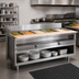 Thumbnail image #2 for La Rosa Refrigeration 86-Inch Electric Hot Food Table with 6-Well Water Bath and Open Cabinet Base