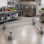 Thumbnail image #2 for Metro Super Erecta SF57N3S 3-Sided 304 Stainless Steel Channel Frame for Bus Cart, 72 x 24 Inches, Double Snake