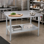 Thumbnail image #2 for John Boos Stallion UFBLG4830 Stainless Steel Work Table, 48 x 30 Inches, 18-Gauge 430 Top, Galvanized Base with Adjustable Undershelf