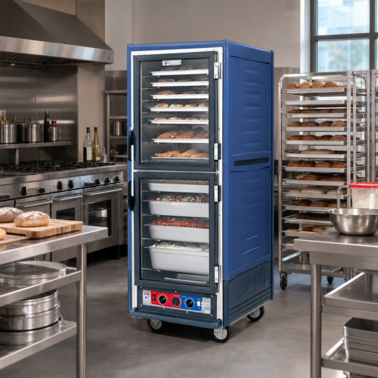 Product image #2 for Metro C5 3 Series Mobile Full-Height Moisture Heated Holding and Proofing Cabinet with Blue Insulation Armour and Dutch Clear Doors