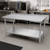 Thumbnail image #2 for John Boos Stallion 120-Inch x 24-Inch 16-Gauge 300 Series Stainless Steel Work Table with Rear Up-Turn and Undershelf