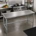Thumbnail image #2 for Eagle Group Spec-Master Marine Series Stainless Steel Top Work Table, 60-Inch W x 36-Inch D, Galvanized Open Base
