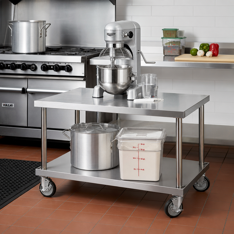 Product image #3 for Vollrath Heavy-Duty Countertop Stainless Steel Equipment Stand, 36 x 30 x 24 Inches, with Undershelf and 5-Inch Casters