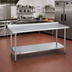 Thumbnail image #2 for Duke 48-Inch x 30-Inch Stainless Steel Work Table with 1-1/8-Inch Riser and Galvanized Undershelf