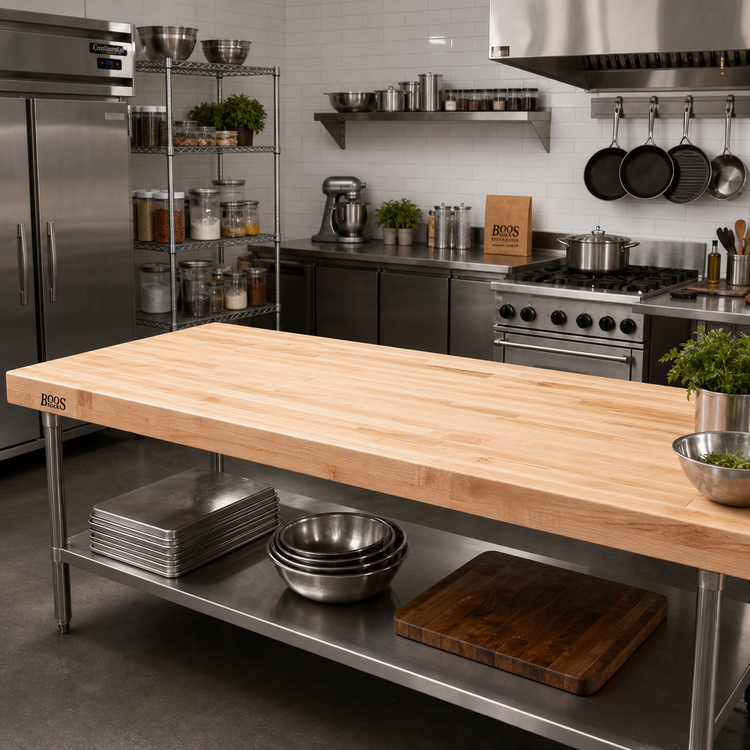 Product image #2 for Boos Block 84 x 25 Inch Northern Hard Rock Maple Blended Edge Grain Kitchen Countertop with Varnique Finish