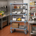 Thumbnail image #2 for Quantum Millenia Mobile Polymer Starter Shelving Unit with 4 Open Grid Shelves, 42 x 21 x 62 Inches