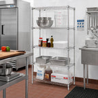 Thumbnail image #2 for Metro Super Erecta A316C 4-Shelf Chrome-Plated Wire Shelving Starter Unit, 24"W x 18"D x 63"H