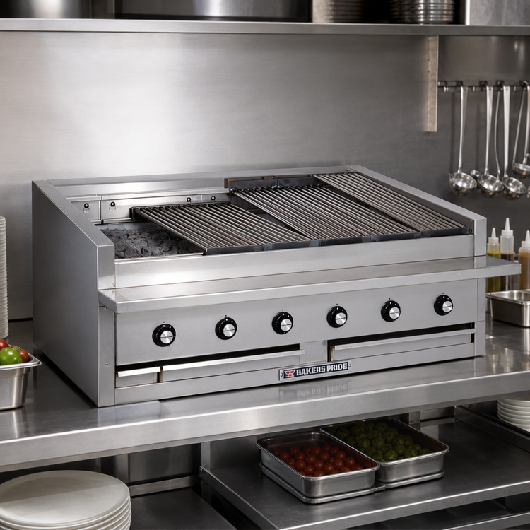 Product image #2 for Bakers Pride Dante Series L-48RS-R 48-Inch Low-Profile Countertop Gas Radiant Charbroiler