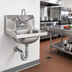 Thumbnail image #2 for Wall-Mount 304 Stainless Steel Hand Sink with Gooseneck Faucet and Wrist Handles
