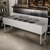 Thumbnail image #3 for Top Shelf TS Series 84-Inch 4-Compartment Stainless Steel Underbar Multi-Tank Sink Unit with Left and Right Drainboards