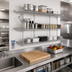 Thumbnail image #2 for Eagle Group QuadTruss Piggyback 3-Tier Wall-Mounted Open Wire Shelf Kit, 48 x 18 Inches, Chrome Finish