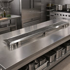 Thumbnail image #2 for John Boos URN72 72-Inch Drop-In Stainless Steel Urn Trough with Removable Grate and 1-1/4-Inch OD Drain
