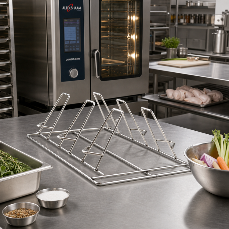 Product image #3 for Alto-Shaam 6-Piece Self-Trussing Stainless Steel Poultry Roasting Rack for Combitherm 20-10 Oven