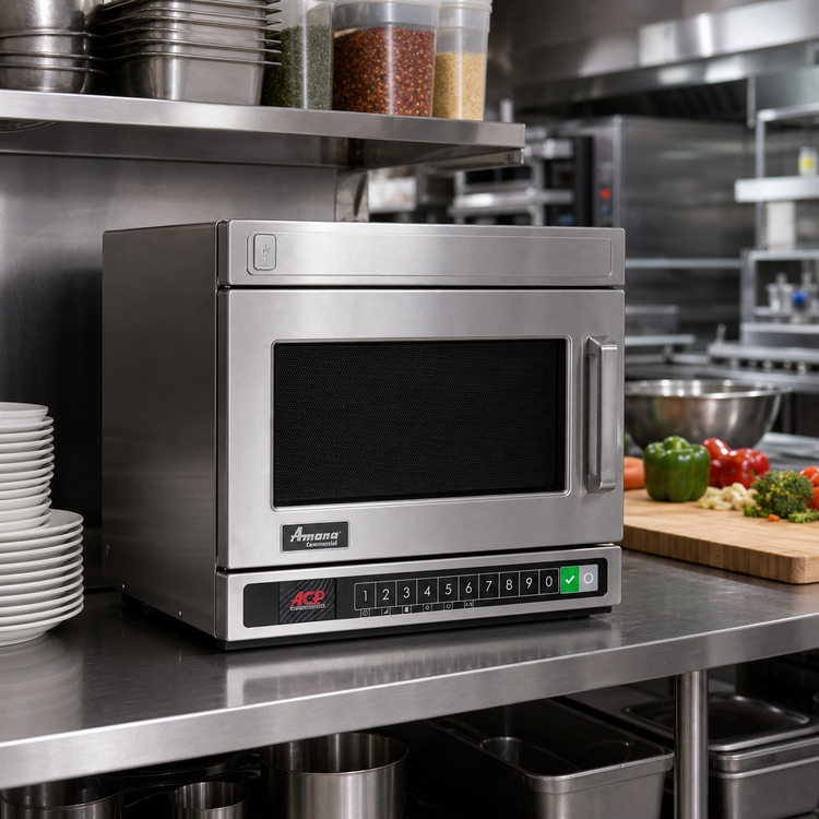 Product image #2 for Amana Commercial HDC18Y2 Heavy Volume Countertop Microwave Oven, 1800W, 0.6 Cu. Ft., Bottom Controls, 208/240V