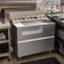 Thumbnail image #2 for Krowne Alchemy Series Thirty-Eight Lab 38 Inch Bar Ice Bin and Mise-En-Place Station with Pull-Out Drawer Base
