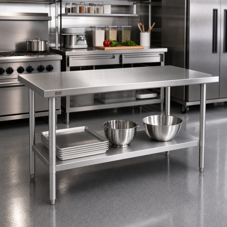 Product image #2 for John Boos Stallion Budget Stainless Steel Top Work Table with Adjustable Undershelf, 60 x 24 Inch