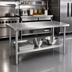 Thumbnail image #2 for John Boos Stallion Budget Stainless Steel Top Work Table with Adjustable Undershelf, 60 x 24 Inch