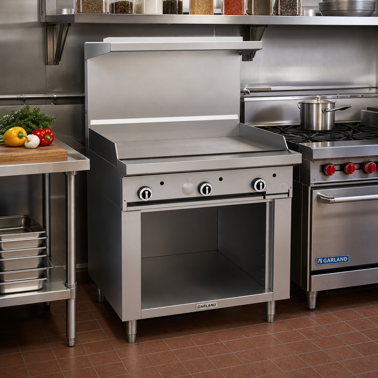 Product image #2 for Garland G Starfire Pro 36-Inch Gas Restaurant Range with Griddle and Storage Base