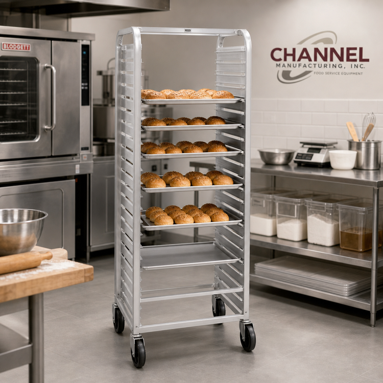 Product image #2 for Channel Manufacturing Channel Slide Standard-Series Side-Load Aluminum Bun Pan Rack, 39-Pan Capacity