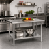 Thumbnail image #2 for Deluxe Series Stainless Steel Work Table with Adjustable Undershelf, 48