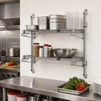 Thumbnail image #2 for Quantum WC34-CB2160C Chrome Cantilever Wall-Mount Wire Shelving Unit, Double Shelf, 60 x 21 in