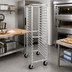 Thumbnail image #2 for Crestware 20-Tier Aluminum End-Loading Bun Pan Rack with Locking Casters, 26 x 20 x 69 Inches