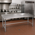 Thumbnail image #2 for Spec-Master 144-Inch x 30-Inch Stainless Steel Work Table with 1-1/2-Inch Rear Upturn and Galvanized Tubular Base