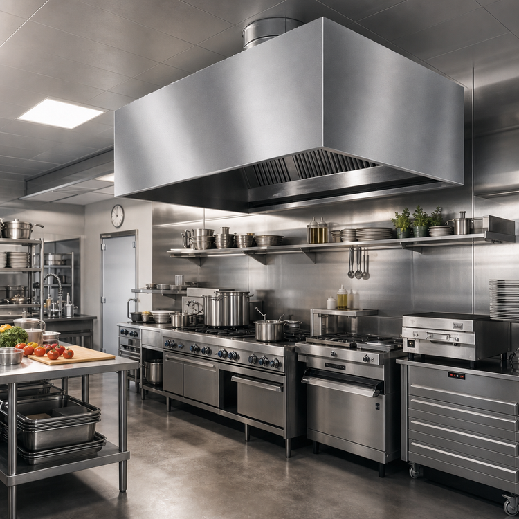 Product image #2 for SpecAir 60-Inch x 48-Inch x 20-Inch Ceiling Mount Condensate Hood with Exhaust Collar