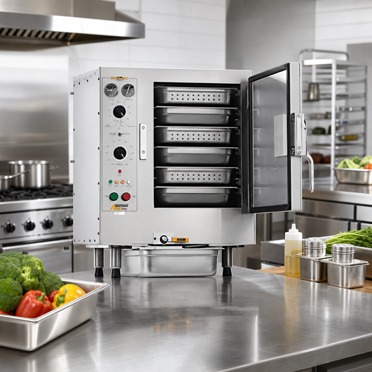 Product image #2 for AccuTemp Steam'N'Hold Boilerless Countertop Electric Vacuum Steamer, 6-Pan