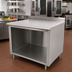 Thumbnail image #2 for Advance Tabco 84-Inch x 36-Inch Stainless Steel Work Table with Open Front Cabinet Base and 5-Inch Backsplash
