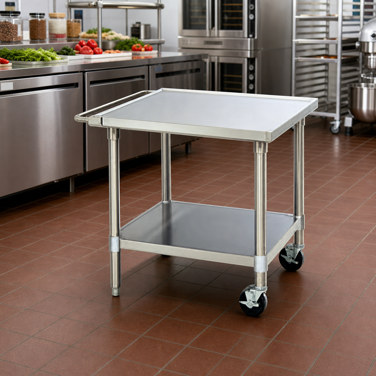 Product image #2 for Eagle Group Uni-Lok Mobile Stainless Steel Equipment Stand with Undershelf and Push Handle, 30 x 24 x 28 Inches