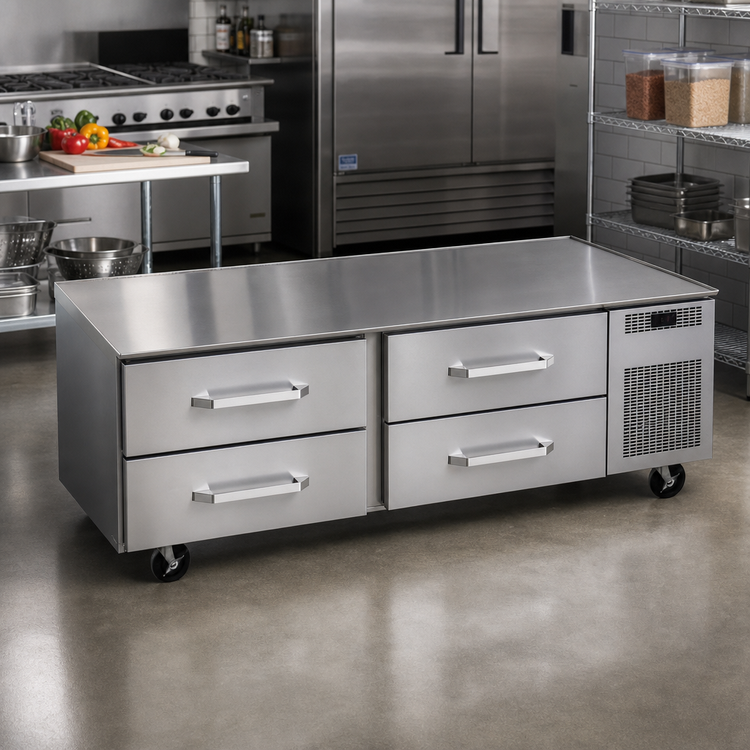 Product image #2 for Randell 82-Inch Self-Contained Refrigerated Chef Base Equipment Stand with 4 Drawers
