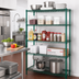 Thumbnail image #2 for Quantum Stationary 5-Shelf Wire Shelving Starter Kit, 54W x 12D x 86H, Green Epoxy