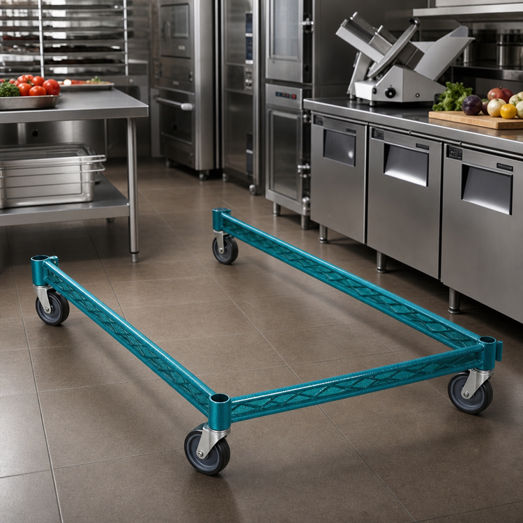 Product image #2 for EagleGard 3-Sided Double Truss Bus Cart Frame, 48W x 30D, Blue-Green Hybrid Epoxy